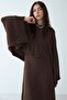 Cape Dress Combination Knitwear Double Set Brown 9488-Tk - 5