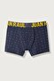 Men's Cotton Triangle Patterned Boxer Navy Blue
