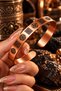 Men's and Women's Copper Bracelet - Thin Copper Bracelet with Indelible Protection and Dual Celcelutiye Kufi - 7