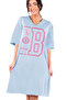Brooklyn Light Blue V-Neck Half Sleeve Knee Length Comfortable Home Dress Nightgown