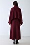 Cape Dress Combination Knitwear Double Set Mürdüm 9488-Tk - 7
