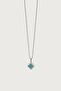 Unisex Square Natural Stone Steel Necklace Turquoise