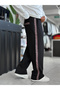 Black Mosaic Striped Baggy Tracksuit We-5136 - 5