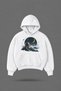 Oversize Observation House Front and Back Printed Hooded White Sweatshirt - 2