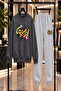 Crayz Unisex Printed Sweatshirt and Sweatpants Oversize Premium Set - 2
