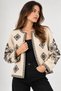 Ecru Women's Embroidered Detailed Cashmere Fabric Jacket - 2
