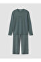 Ozmarka New Season Green Regular Fit Printed Men's Pajama Set - 5