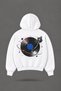 Oversize White Hooded Sweatshirt with Front and Back Print