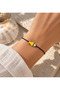 Adjustable Bracelet with Yellow Enamel Fish Figure - 2