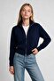 Zippered Knitwear Cardigan 4402 Lki̇0070 Dark Blue - 5
