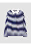 Esvab • Modern & Distinctive Devrik Roba Collar Striped Women's Sweatshirt Tunic - 2