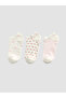 Rmz Gi̇yi̇m Farkiyla Embroidered Women's Booties Socks 3-Piece Set