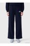 Navy Blue Printed Women's Thick Sweatpants - 2