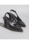 Via Black Patent Leather Heeled Women's Shoes - 5