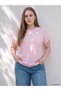 Vizyon New Season Pink Plus Size 100% Cotton Women's T-Shirt