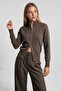 Zippered Knitwear Cardigan 4402 Lki̇0070 Vi̇zon