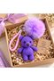 Handmade Amigurumi Teddy Bear Keychain with Pompom Bag Accessory - 3