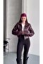 Corset Detail Crop Leather Jacket - 6