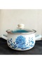 Star Flower Enamel Pot 3 Liters 20 cm Diameter Milk Yogurt Food Soup Pot - 2