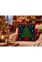 Christmas Tale 3D Knitted Look 4-Piece Throw Pillow Cover Set with Santa Claus, Deer, Pine Tree and Wreath Patterns - 4