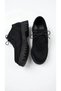 Women's Black Suede Lace-Up Detailed Thick Sole Comfortable Loafer Shoes - 3