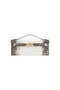 White Crocodile Patterned Top Handle Bag