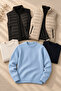 5-Piece Men's Combination Set – 2 Quilted Vests + 3 Crew Neck Sweaters