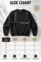 Men's Regular Fit Comfortable Fit Sweatshirt 90S Retro Printed 3 Yarn Crew Neck - Black - 6