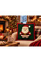 Christmas Dream Santa Claus Deer Pine Tree Wreath Patterned Digital Printed 4-Piece Christmas Throw Pillow Cover - 5