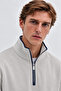 Half-Zip High-Neck Sweatshirt |   Mew2211445-1 - 3