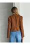 Women's Special Model Scuba Suede Fabric Zippered Jacket with Apollet Detail - 2
