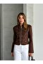 Women's Special Model Scuba Suede Fabric Zippered Jacket with Apollet Detail - 4
