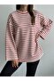 Women's Striped Crewneck Tshirt Sweatshirt
