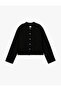 Long Sleeve Stand Mandarin Collar Military Jacket with Ribbon Trim - 6