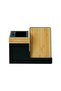 Customized Bamboo Pen Holder with 15W Wireless Charger & LED Logo - 3