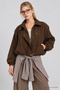 High Collar Oversize Parachute Jacket Lby0089 Brown - 4