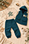 Baby Boy 3 Piece Set with Vest, Printed Sweatshirt and Sweatpants for Winter - 3