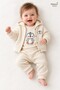 Baby Set Penguin Patterned Hooded Cardigan 3-Piece Top and Bottom Set Seasonal - 2
