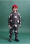 Children's Cotton Star Patterned Anthracite Sweatshirt and Sweatpants Set