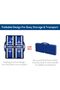 Portable Foldable Camping Picnic Table with Seats Chairs and Umbrella Hole, 4-Seat Fold Up Travel Picnic Table, Blue - 3