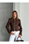 Women's Special Model Scuba Suede Fabric Zippered Jacket with Apollet Detail - 6