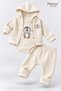 Baby Set Penguin Patterned Hooded Cardigan 3-Piece Top and Bottom Set Seasonal - 4