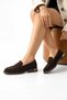 Hudson Women's Genuine Leather Brown Suede Casual Loafer Shoes