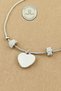 Steel Bracelet - Heart Model Snake Chain with Movable Bead Stone 316L Steel Bracelet 16+5cm - 4