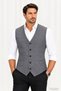 Men's V-Neck Vest Black Eyelet Pattern 56103
