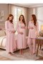 New Season Women's Pink Lace Detailed Special Design Long Sleeve 100% Cotton Maternity Maternity Dressing Gown Pajama Set Nightgown Set