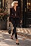 Monroe Coco Gold Buttoned Boucle Waist Formed Jacket - 5