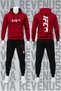 Printed Hooded Sweatshirt and Sweatpants Unisex Sportswear Set