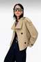 Model: Stand-Up Collar, Back Windbreaker Detail, Lined Women's Trench Coat Jacket Trench Coat - 2