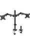 Adjustable Dual Monitor Mount for Desk, Spring Monitor Arms for Two 13–32 Inch Monitors, VESA Desk Mount with C-Clamp & Grommet, Supports 4.4–17.6 lbs, Black